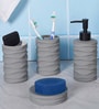 300 ML Set Of 4 Grey Porcelain Matte Ebony Bath Set