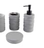 300 ML Set Of 4 Grey Porcelain Matte Ebony Bath Set