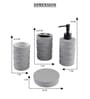 300 ML Set Of 4 Grey Porcelain Matte Ebony Bath Set
