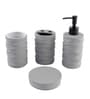 300 ML Set Of 4 Grey Porcelain Matte Ebony Bath Set
