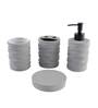 300 ML Set Of 4 Grey Porcelain Matte Ebony Bath Set