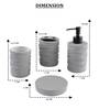 300 ML Set Of 4 Grey Porcelain Matte Ebony Bath Set