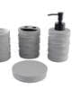 300 ML Set Of 4 Grey Porcelain Matte Ebony Bath Set