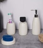 300 ML Set Of 4 White Porcelain Glaze & Shine Bath Set