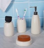 300 ML Set Of 4 White Porcelain Glaze & Shine Bath Set