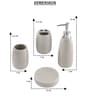 300 ML Set Of 4 White Porcelain Glaze & Shine Bath Set