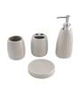 300 ML Set Of 4 White Porcelain Glaze & Shine Bath Set