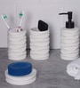 300 ML Set Of 4 White Porcelain Matte Ebony Bath Set
