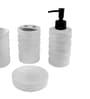 300 ML Set Of 4 White Porcelain Matte Ebony Bath Set