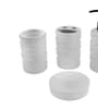 300 ML Set Of 4 White Porcelain Matte Ebony Bath Set