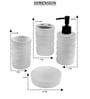 300 ML Set Of 4 White Porcelain Matte Ebony Bath Set