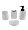 300 ML Set Of 4 White Porcelain Matte Ebony Bath Set