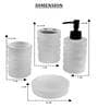 300 ML Set Of 4 White Porcelain Matte Ebony Bath Set