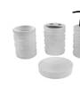 300 ML Set Of 4 White Porcelain Matte Ebony Bath Set