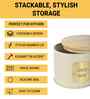300 ml Tin Kitchen Storage Jar with Wooden Airtight Lid (Beige)