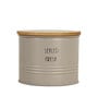 300 ml Tin Kitchen Storage Jar with Wooden Airtight Lid (Beige)