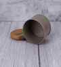300 ml Tin Kitchen Storage Jar with Wooden Airtight Lid (Beige)