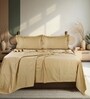 Beige 300 TC Cotton King Sized Bedsheet With 2 Pillow Covers