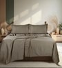 Brown 300 TC Cotton King Sized Bedsheet With 2 Pillow Covers