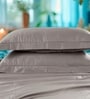 Grey 300 TC Cotton King Sized Bedsheet With 2 Pillow Covers