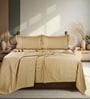 Beige 300 TC Cotton King Sized Bedsheet With 2 Pillow Covers