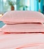 Pink 300 TC Cotton King Sized Bedsheet With 2 Pillow Covers