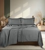 Grey 300 TC Cotton King Sized Bedsheet With 2 Pillow Covers