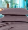 Purple 300 TC Cotton King Sized Bedsheet With 2 Pillow Covers