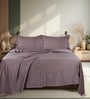 Purple 300 TC Cotton King Sized Bedsheet With 2 Pillow Covers