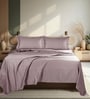 Purple 300 TC Cotton King Sized Bedsheet With 2 Pillow Covers