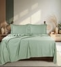 Green 300 TC Cotton King Sized Bedsheet With 2 Pillow Covers