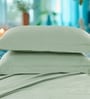 Green 300 TC Cotton King Sized Bedsheet With 2 Pillow Covers