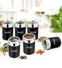 300ml Black Stainless Steel (Set of 6) Spice Jars
