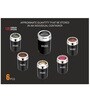 300ml Black Stainless Steel (Set of 6) Spice Jars