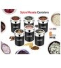 300ml Black Stainless Steel (Set of 6) Spice Jars