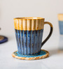 300ml Blue & Brown Ceramic Coffee Mug