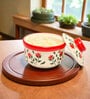 300ml Red Drape Ceramic Bowl with Lid