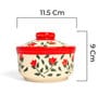 300ml Red Drape Ceramic Bowl with Lid