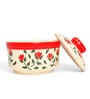 300ml Red Drape Ceramic Bowl with Lid