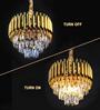 300MM Golden 3 Color LED Crystal Pendant Ceiling Light