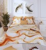 Orange 300 TC King Size Bedsheet with 2 Pillow Covers