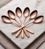 Set of 6 Stainless Steel Rose Gold Spoons