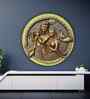 31x31 Inches Round Radha Krishna 3D Relief Mural Wall Art