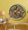 Round Radha Krishna 3D Relief Mural Wall Art