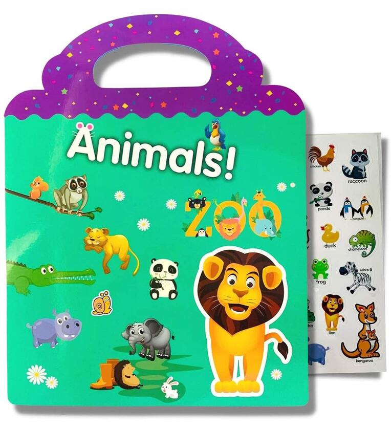 Buy 32 Reusable Animal Stickers Educational Book By Chocozone Online Fun and Learn Kids and