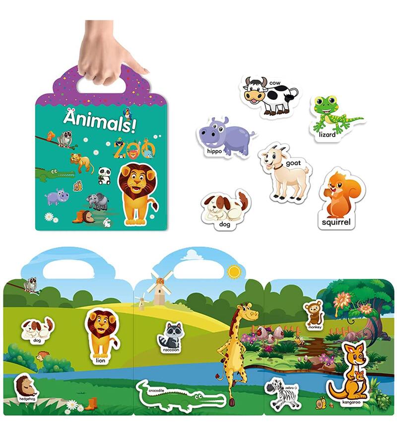 Buy 32 Reusable Animal Stickers Educational Book By Chocozone Online Fun and Learn Kids and
