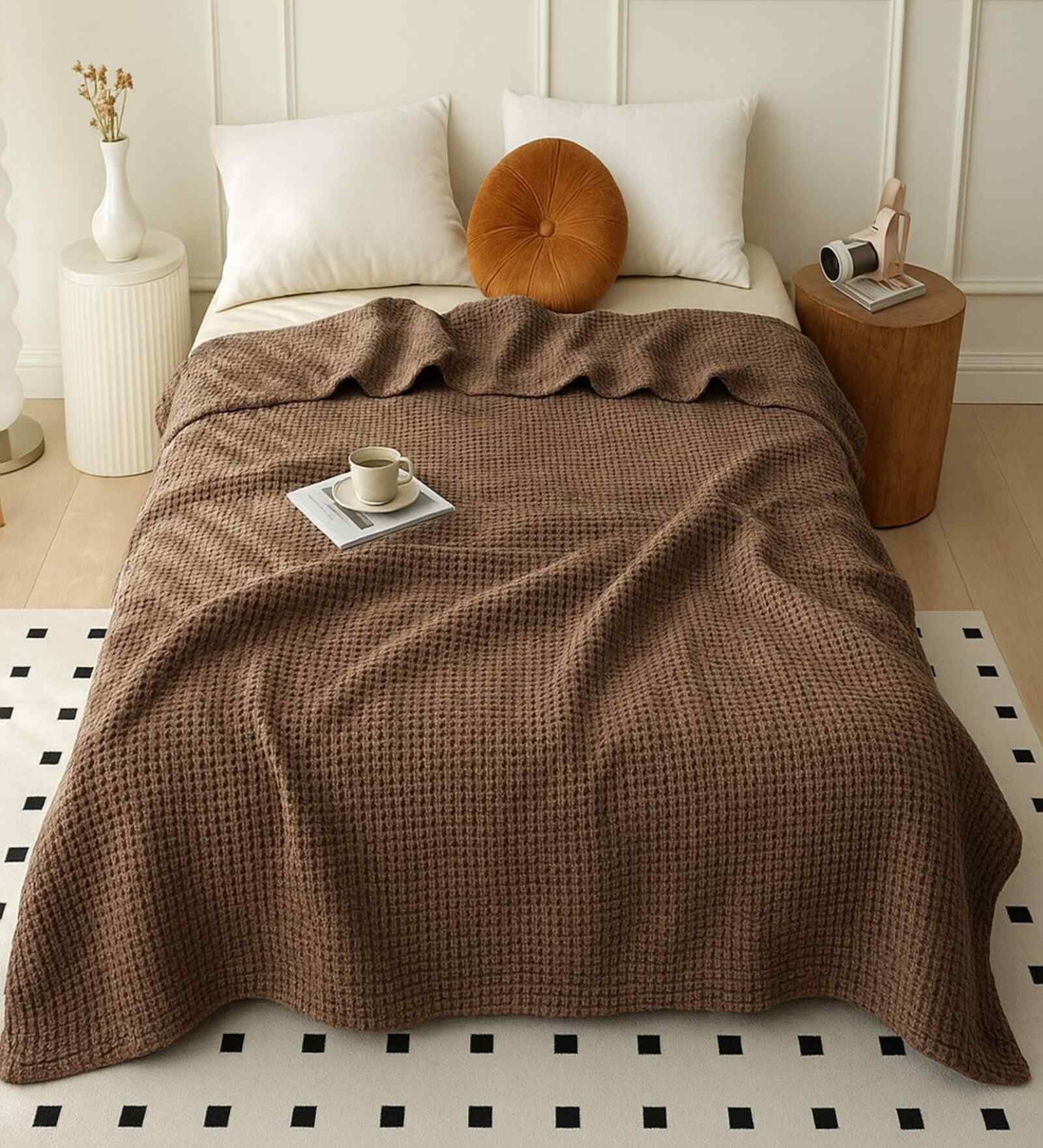 Brown 350 GSM Silky Touch Premium Super Soft Doube Bed Blanket