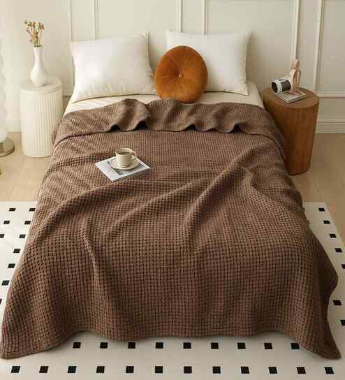 Brown 350 GSM Silky Touch Premium Super Soft Doube Bed Blanket
