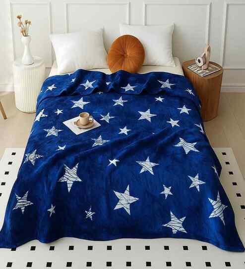 Blue 350 GSM Silky Premium Super Soft Doube Bed Blanket