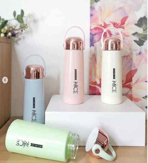 350 ml Leak-Proof Airtight Water Bottle with Inner Glass and Outer Plastic Layer (Assorted Colors)